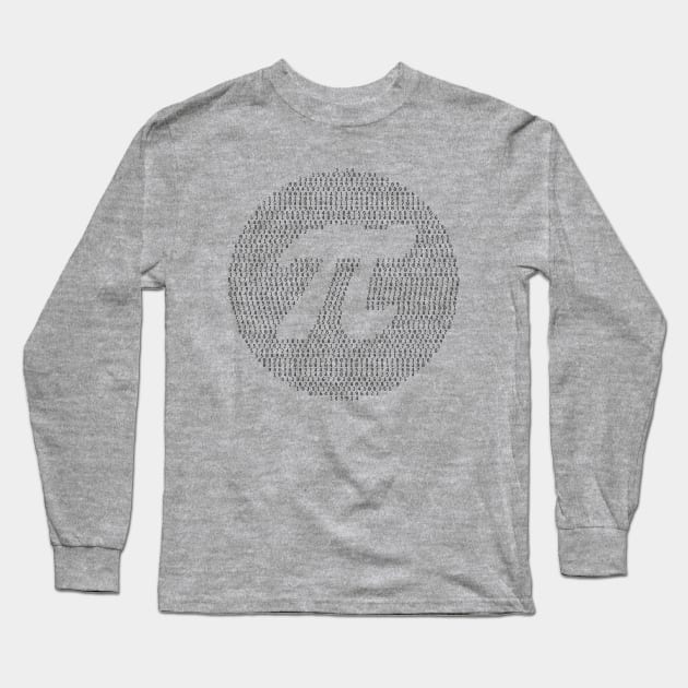 Pi Day cool circle pattern with pi digits and symbol Long Sleeve T-Shirt by Lyrical Parser